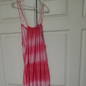 Size Large pink and white floor length dress.